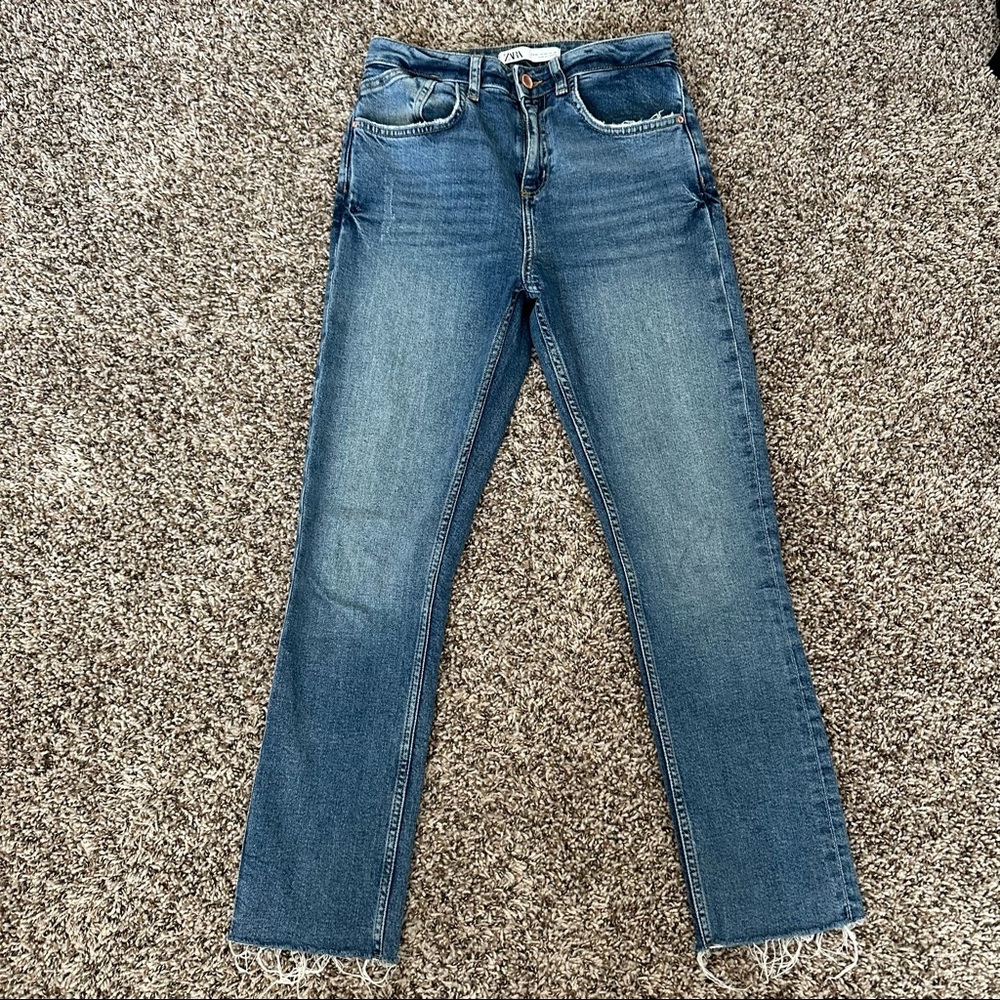 Zara high rise z1975 straight leg jeans